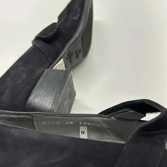 Beautifeel MaryJanes Low High Heel Pumps Shoes Suede Black Size 36 6 Narrow - Picture 7 of 11